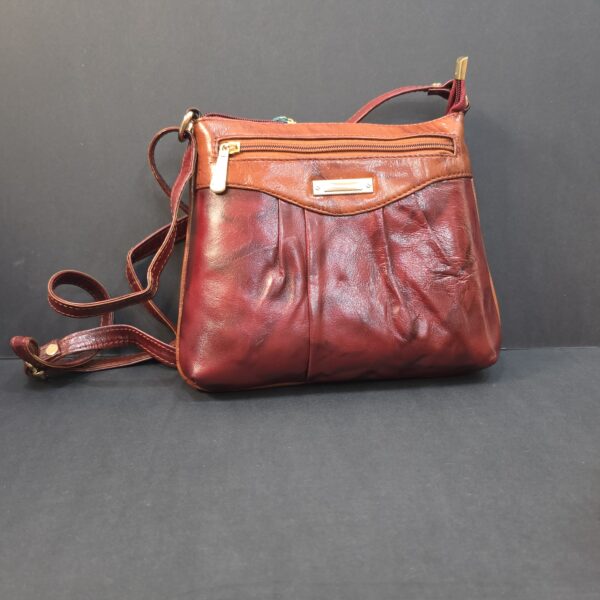 Maroon leather sling bag for women