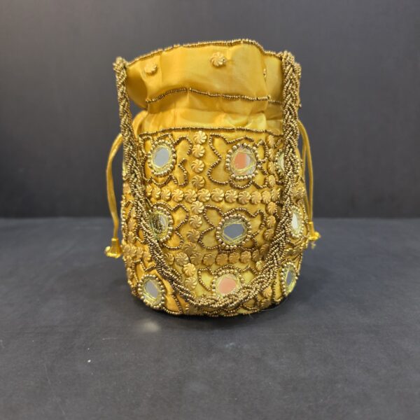 Handmade bridal Yellow Potli Bag for women