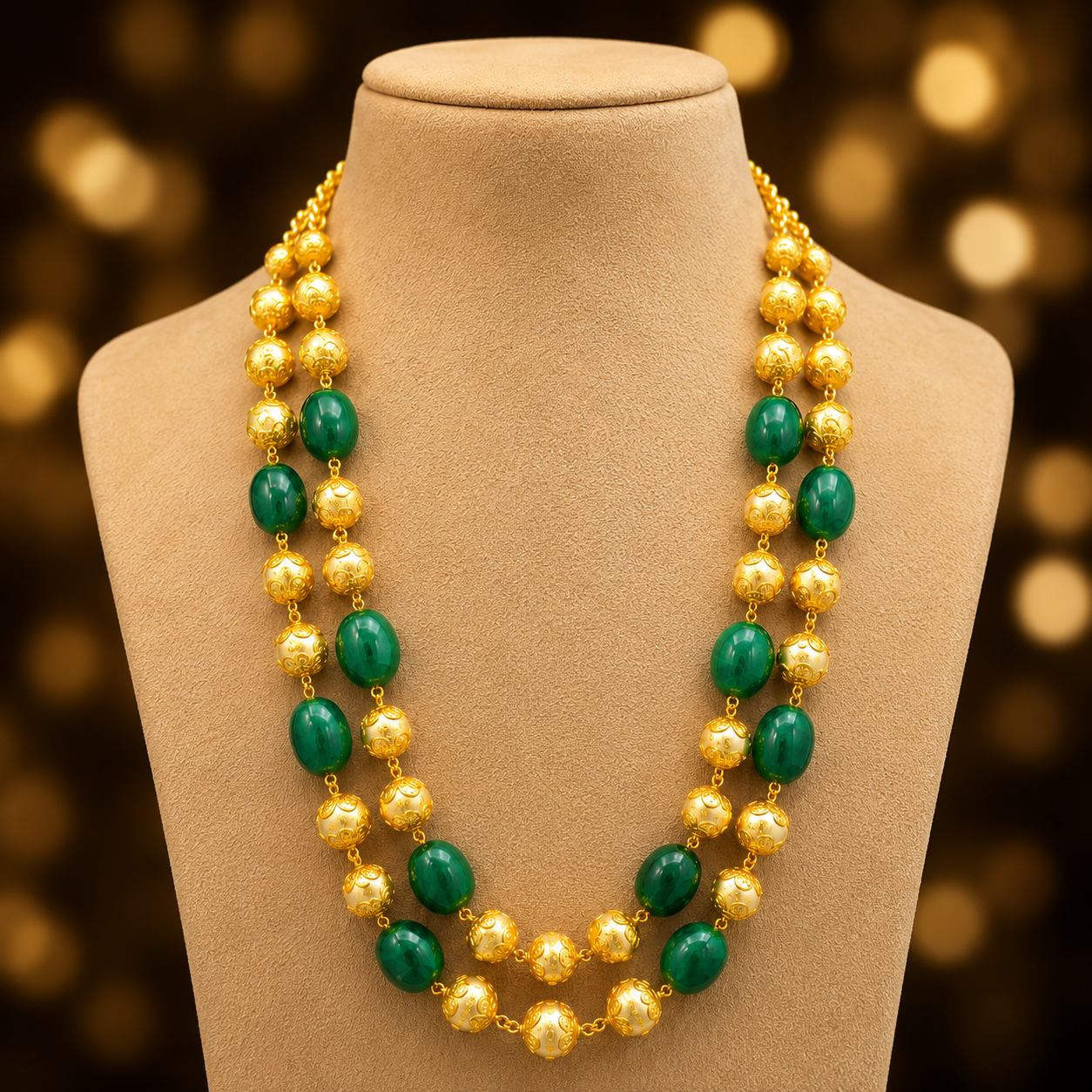 real green beads mala real green beads mala