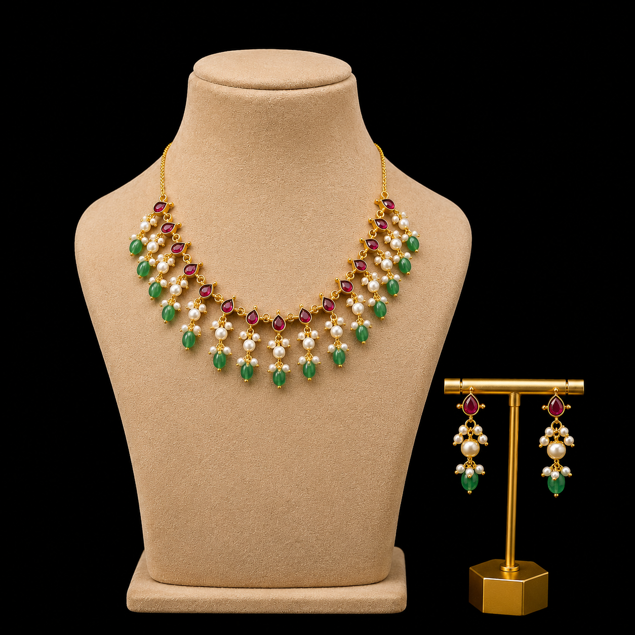 original ruby kundan neckset original ruby kundan neckset