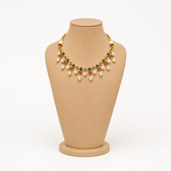 multi colour neckset, light weight, 14ct replica
