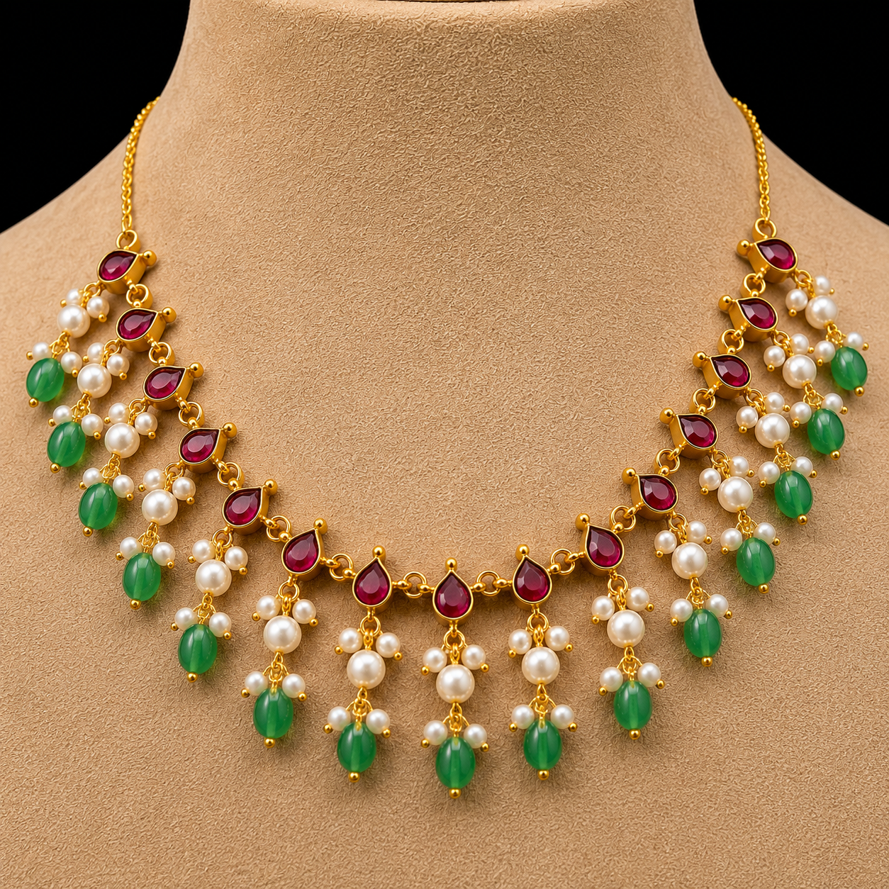 original ruby kundan neckset original ruby kundan neckset
